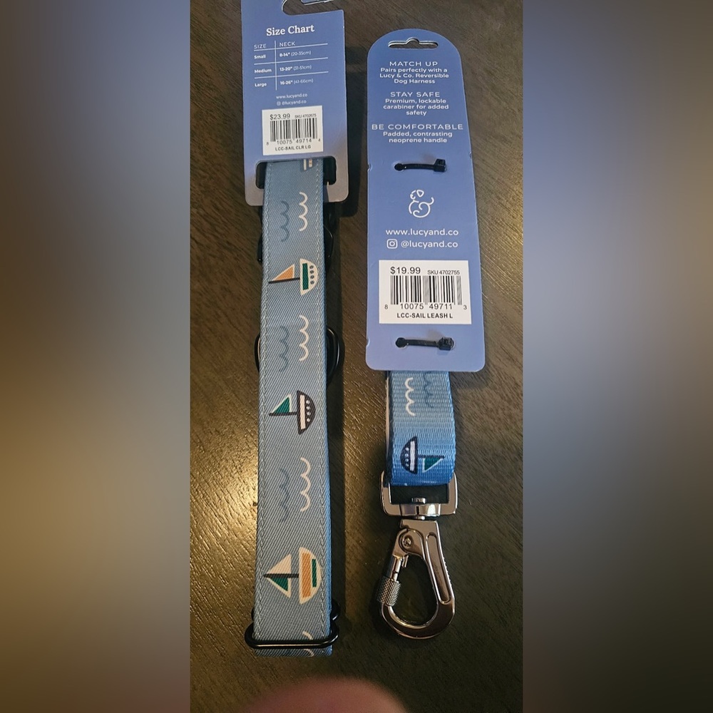 Lucy & Co. Sail Collar and Leash Set (L)
